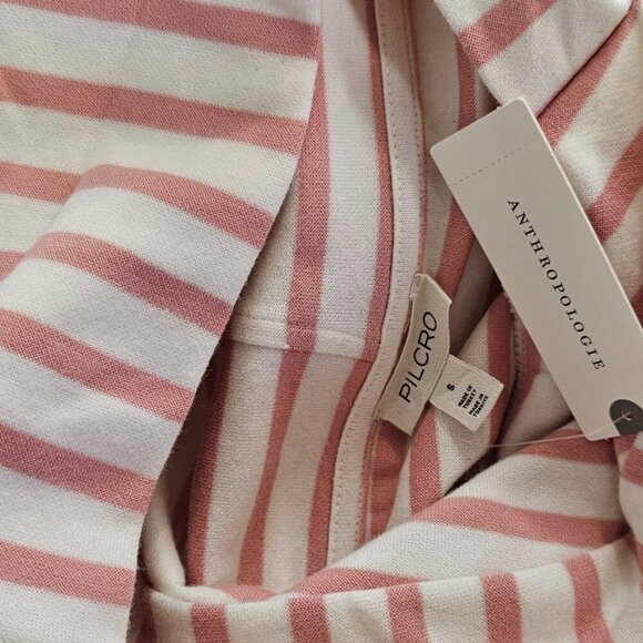 Anthropologie Pilcro Hooded Sweatshirt Twofer Mini Dress, Striped, Size S, NWT - Picture 8 of 9